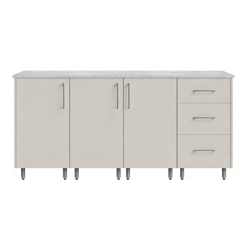 WeatherStrong 74 inch Lagoon outdoor kitchen island Miami Shoreline Gray front view