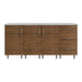WeatherStrong 74 inch Lagoon outdoor kitchen island Miami Teak front view