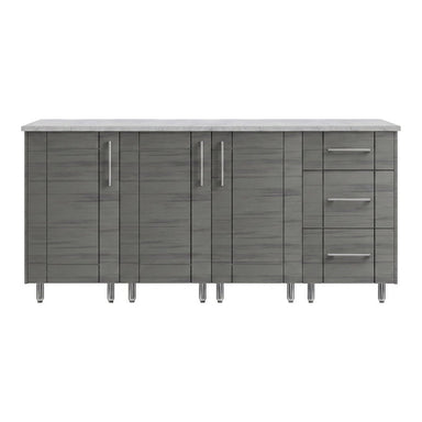 WeatherStrong 74 inch Lagoon outdoor kitchen island Sanibel Dark Ash front view