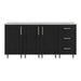 WeatherStrong 74 inch Lagoon outdoor kitchen island Sanibel Pitch Black front view