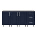 WeatherStrong 74 inch Lagoon outdoor kitchen island Sanibel Sapphire Blue front view