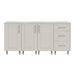 WeatherStrong 74 inch Lagoon outdoor kitchen island Sanibel Shoreline Gray front view
