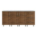 WeatherStrong 74 inch Lagoon outdoor kitchen island Sanibel Teak front view