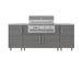 WeatherStrong 86 inch Sandbar outdoor kitchen island Miami Dark Ash front view with Jupiter grill