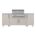 WeatherStrong 86 inch Sandbar outdoor kitchen island Miami Shoreline Gray front view with Jupiter grill