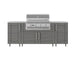 WeatherStrong 86 inch Sandbar outdoor kitchen island Sanibel Dark Ash front view with Jupiter grill