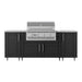 WeatherStrong 86 inch Sandbar outdoor kitchen island Sanibel Pitch Black front view with Jupiter grill