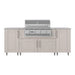 WeatherStrong 86 inch Sandbar outdoor kitchen island Sanibel Shoreline Gray front view with Jupiter grill