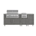 WeatherStrong 86 inch Sandbar outdoor kitchen island with side burner Sanibel Dark Ash front view