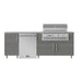 WeatherStrong 90 inch Bayside outdoor kitchen island Miami Dark Ash front view with Jupiter grill and refrigerator