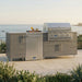 WeatherStrong 90 inch Bayside outdoor kitchen island Miami Dark Ash on a coastal patio