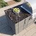 WeatherStrong Midnight Ice countertop edge detail on Dark Ash outdoor kitchen island
