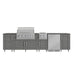 WeatherStrong Nassau 10 1/2 Ft outdoor kitchen island in Dark Ash with Blaze LTE+ grill, side burner and refrigerator