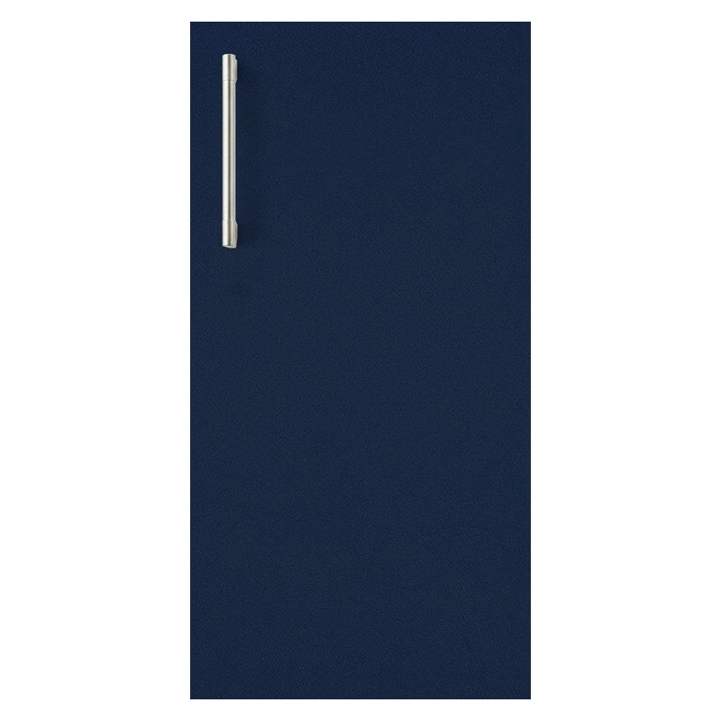 WeatherStrong Miami Sapphire Blue HDPE cabinet door with stainless steel bar handle