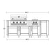 WeatherStrong Abaco 7 Ft outdoor kitchen island dimensions diagram - 86.5 inch overall width, 35 inch counter height