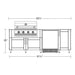 WeatherStrong Bimini 7 1/2 Ft outdoor kitchen island dimensions diagram - 92.5 inch overall width, 35 inch counter height