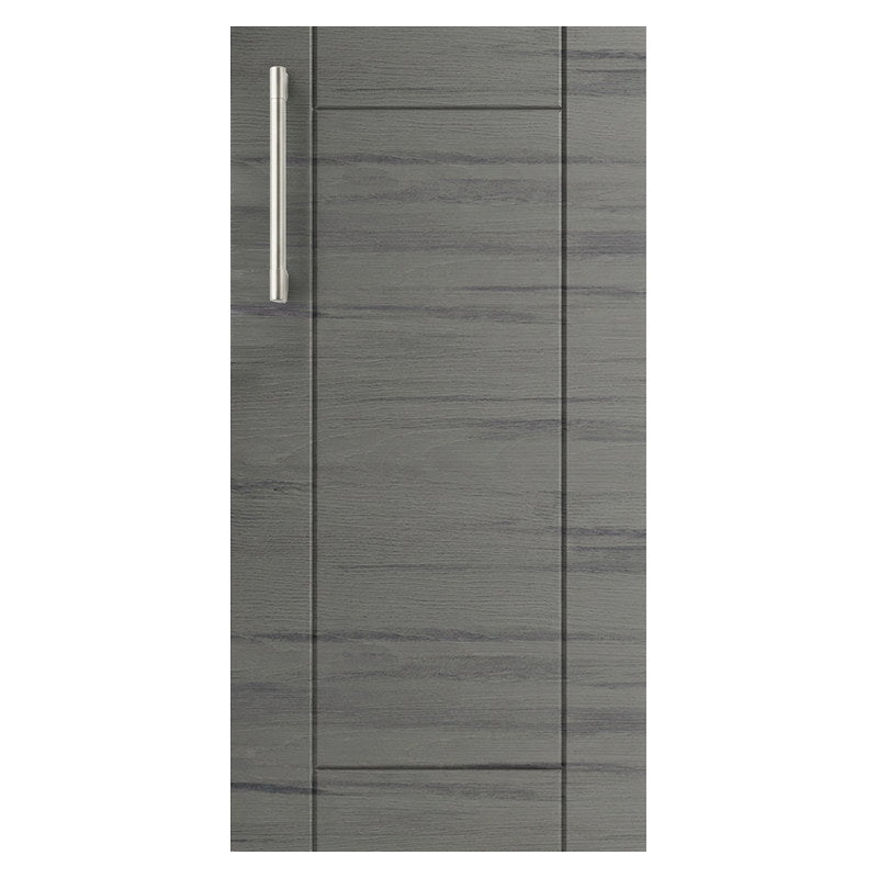 WeatherStrong Sanibel Dark Ash HDPE cabinet door with stainless steel bar handle