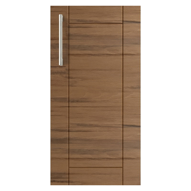 WeatherStrong Sanibel Teak HDPE cabinet door with stainless steel bar handle