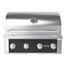 Wildfire Ember 32-inch built-in gas grill in black stainless steel, front view with chrome control knobs.