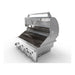 Wildfire Ember 32-inch built-in stainless steel gas grill, angled left view showing hood and control knobs.