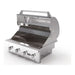 Wildfire Ember 32-inch built-in stainless steel gas grill, angled right view with the hood closed.