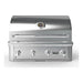 Wildfire Ember 32-inch built-in 304 stainless steel gas grill, angled view with the hood closed.