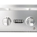 Close-up of the Wildfire Ember gas grill control panel with the Ember by Wildfire badge and a chrome control knob.