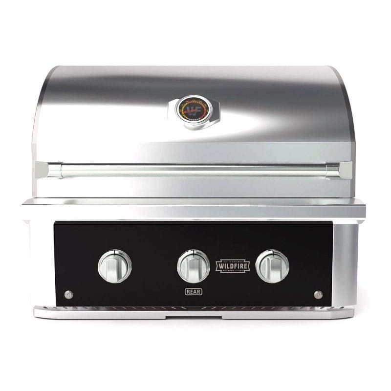 Wildfire Ranch Pro 30 Inch Black 304 Stainless Steel Freestanding Gas Grill - Brushed Stainless Accents