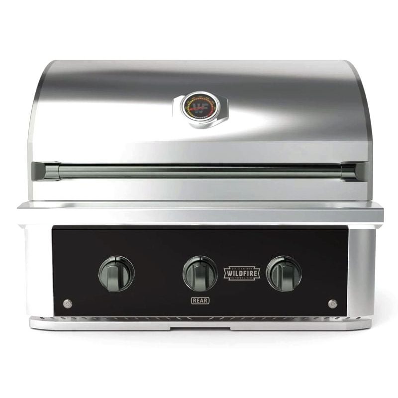 Wildfire Ranch Pro 30 Inch Black 304 Stainless Steel Freestanding Gas Grill - Chrome Black Accents