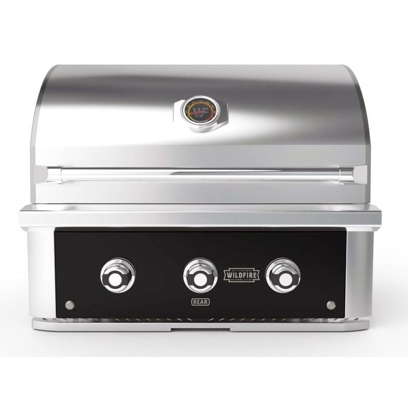 Wildfire Ranch Pro 30 Inch Black 304 Stainless Steel Freestanding Gas Grill - Brushed Stainless Accents