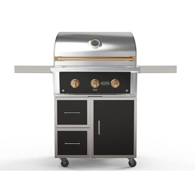 Wildfire Ranch Pro 30 Inch Black 304 Stainless Steel Freestanding Gas Grill - Brushed Bronze Accents | Front View