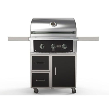 Wildfire Ranch Pro 30 Inch Black 304 Stainless Steel Freestanding Gas Grill - Brushed Stainless Accents | Front View
