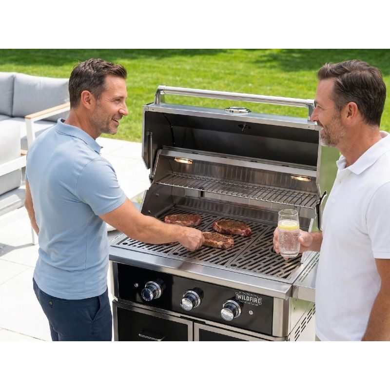 Wildfire Ranch Pro 30 Inch Black 304 Stainless Steel Freestanding Gas Grill - Brushed Stainless Accents | Freestanding Lifestyle Grilling