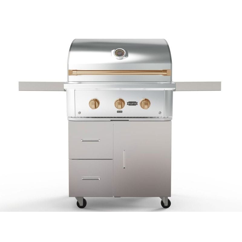 Wildfire Ranch Pro 30-Inch 2-Burner 304 Stainless Steel Freestanding Gas Grill - Brushed Bronze Accents