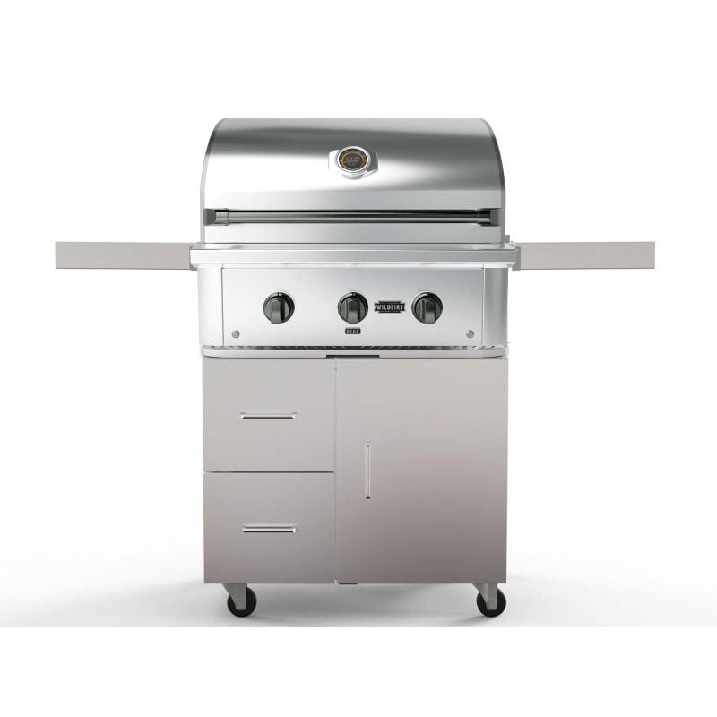 Wildfire Ranch Pro 30-Inch 2-Burner 304 Stainless Steel Freestanding Gas Grill - Chrome Black Accents