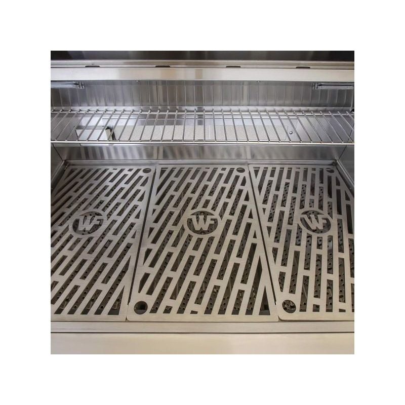 Wildfire Ranch Pro 30 Inch Black 304 Stainless Steel Freestanding Gas Grill - Brushed Stainless Accents | Laser Cut Grates Closeup