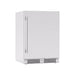 Zephyr Presrv 24-inch outdoor rated beverage cooler in stainless steel, angled front view showing handle and ventilated kickplate.