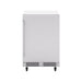 Zephyr Presrv 24-inch outdoor refrigerator shown on the optional PRCAST-C001 caster set for freestanding installation.