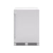 Zephyr Presrv 24-inch outdoor refrigerator front view with the stainless steel pro style handle installed on the door.