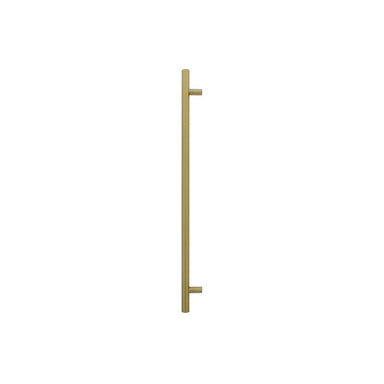 Zephyr Presrv PRHAN-C102 contemporary handle kit in brushed gold, round bar with standoff posts shown against a white background.