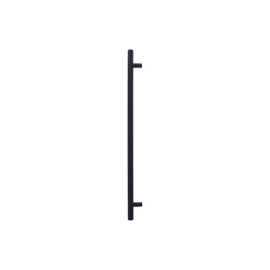 Zephyr Presrv PRHAN-C104 contemporary handle kit in matte black, round bar with standoff posts shown against a white background.