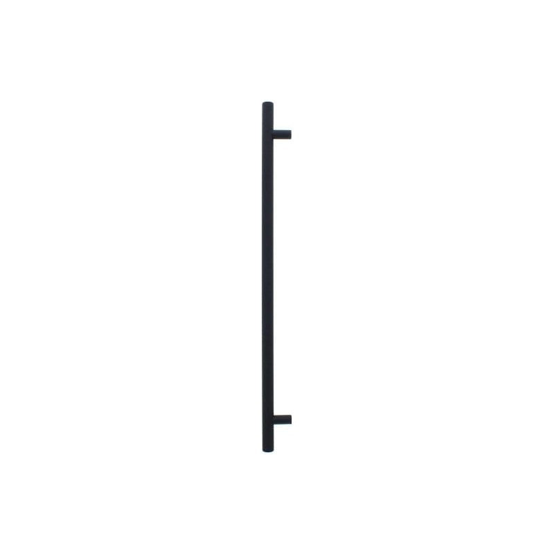Zephyr Presrv PRHAN-C104 contemporary handle kit in matte black, round bar with standoff posts shown against a white background.