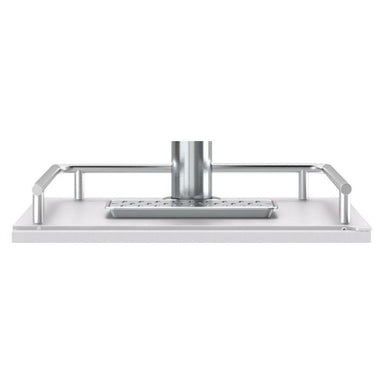 Zephyr Presrv PRKRAIL-0124SS stainless steel drink guardrail mounted on a kegerator top around the tap tower and drip tray.