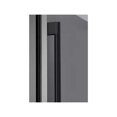 Zephyr Presrv PRHAN-C004 pro handle kit in matte black, shown installed on a Presrv cabinet door.