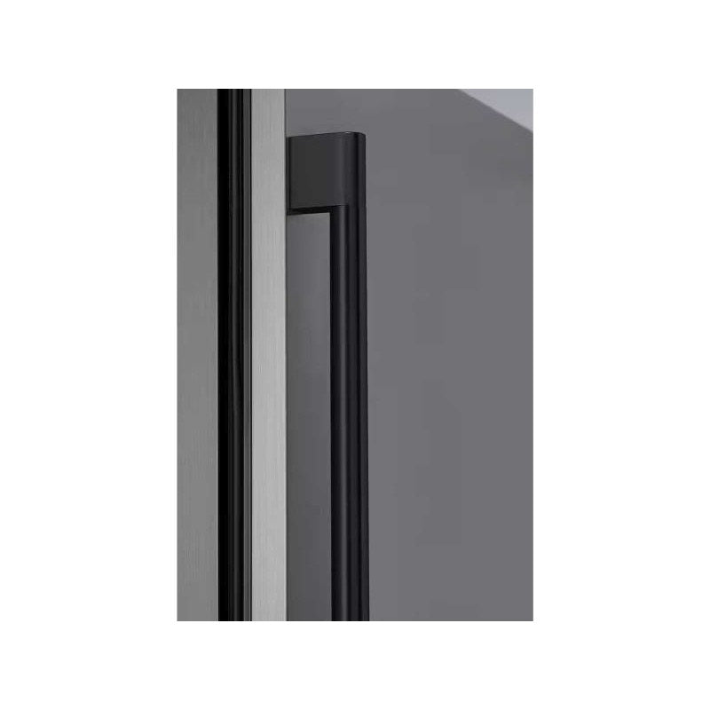 Zephyr Presrv PRHAN-C004 pro handle kit in matte black, shown installed on a Presrv cabinet door.