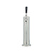 Zephyr Presrv PRKFK-01SSC single faucet stainless steel kegerator tap tower with black tap handle on its mounting flange.