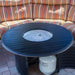 AZ Patio Round Slatted Cast Aluminum Fire Pit