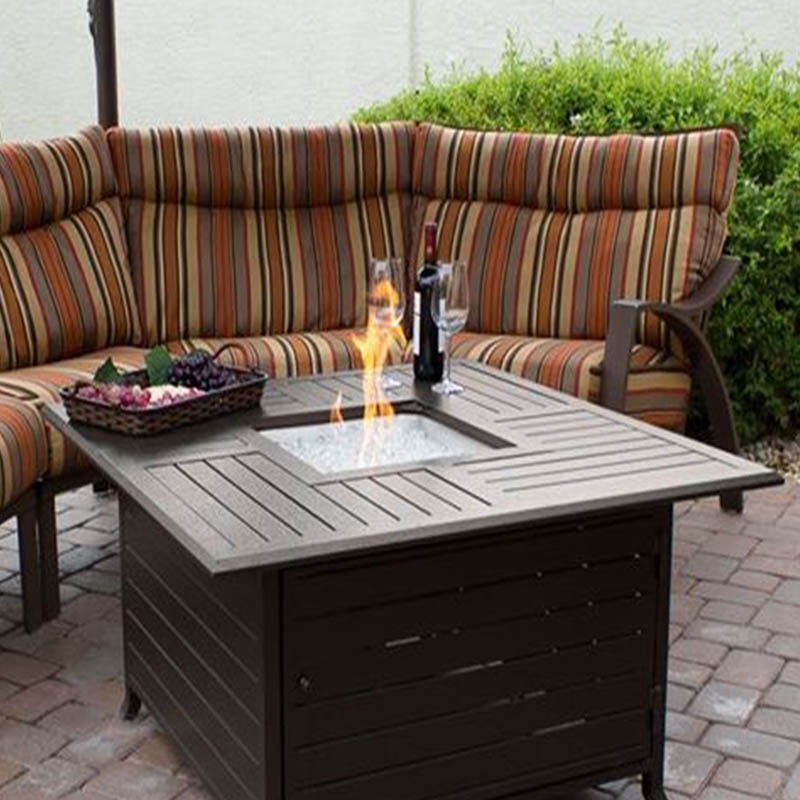 AZ Patio Heaters Square Extruded Aluminum Firepit with Lid