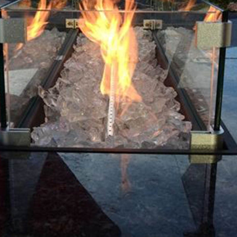 AZ Patio Heaters Rectangular Bar Height Granite Top Fire Pit with Wind Screen