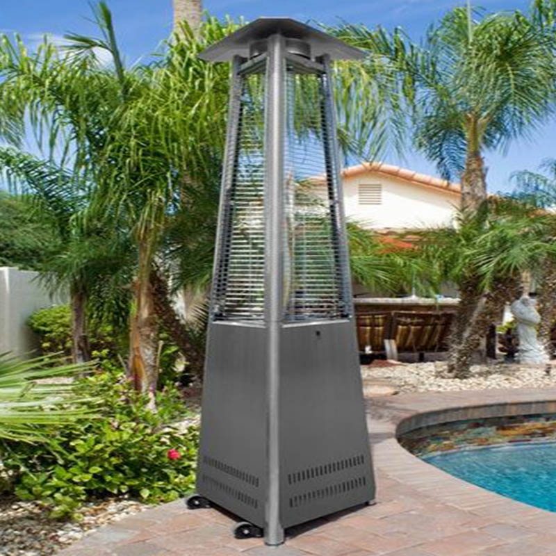 AZ Patio Tall Commercial Triangle Glass Tube Heater-Stainless Steel